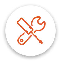 Home renovation icon in orange